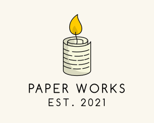 Paper - Paper Candle Flame logo design