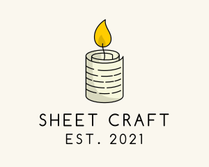 Sheet - Paper Candle Flame logo design