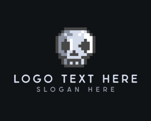 Esport - Skull Pixelated Gamer logo design