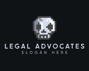 Skull Pixelated Gamer Logo