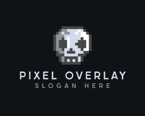 Skull Pixelated Gamer logo design