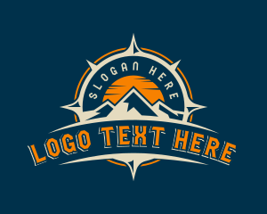 Outdoor - Mountain Navigation Compass Voyage logo design
