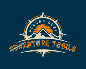 Mountain Navigation Compass Voyage logo design