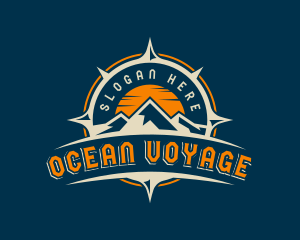 Mountain Navigation Compass Voyage logo design