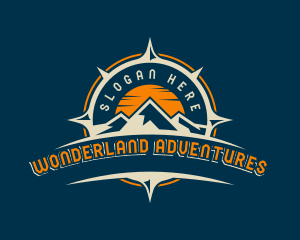 Mountain Navigation Compass Voyage logo design