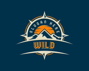 Wayfind - Mountain Navigation Compass logo design