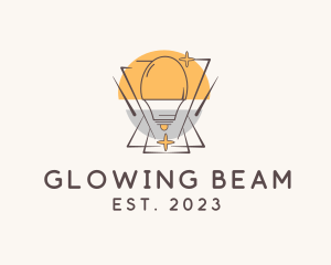 Electric Bulb Sparkle logo design