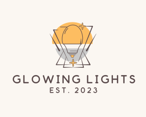 Electric Bulb Sparkle logo design