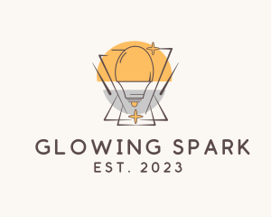 Electric Bulb Sparkle logo design