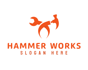 Hammer - Wrench Hammer Letter X logo design