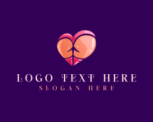 Erotic - Sexy Butt Heart logo design