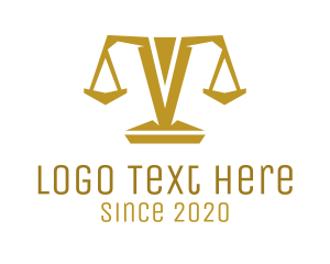 Attorney - Gold Polygon Scale logo design