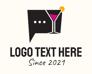 Speech Bubble - Martini Glass Chat logo design