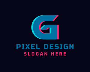 Graphics - Cyber Glitch Letter G logo design