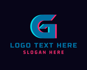 Anaglyph - Cyber Glitch Letter G logo design