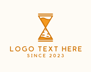 Hourglass - Pyramid Sand Clock logo design