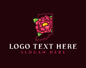 Outdoor - Indiana Peony Flower logo design