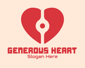 Digital Red Heart logo design