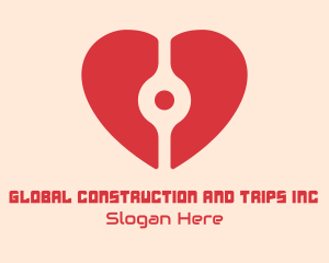 Digital Red Heart logo design