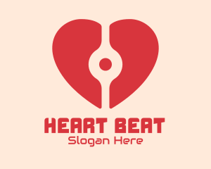 Digital Red Heart logo design