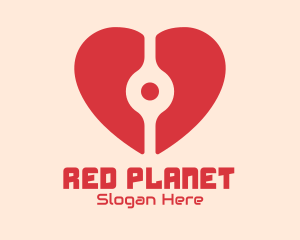 Digital Red Heart logo design