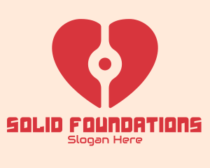 Online Dating - Digital Red Heart logo design