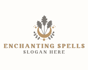 Enchanted Moon Leaf logo design