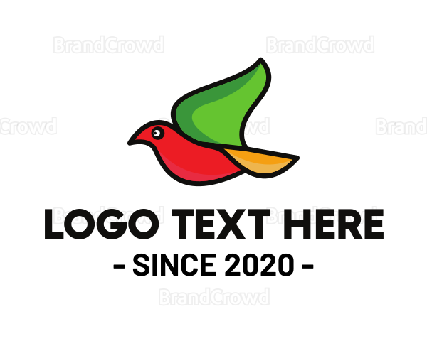 Colorful Flying Bird Logo