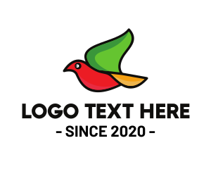 Parrot - Colorful Flying Bird logo design