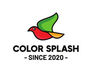 Colorful Flying Bird logo design