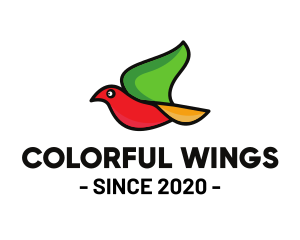 Colorful Flying Bird logo design