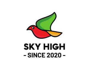 Colorful Flying Bird logo design