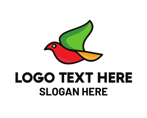 Colorful Flying Bird Logo