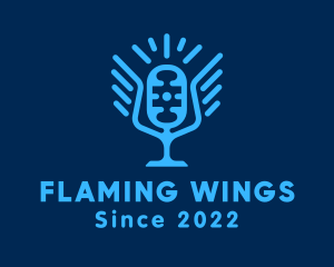 Wings - Blue Winged Mic logo design