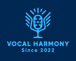Voice - Blue Winged Mic logo design