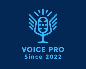 Announcer - Blue Winged Mic logo design