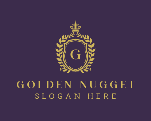 Gold Royal Shield Hotel logo design