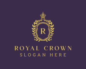 Gold Royal Shield Hotel logo design