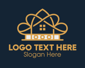 Interior Designer - Elegant Gold Hotel logo design