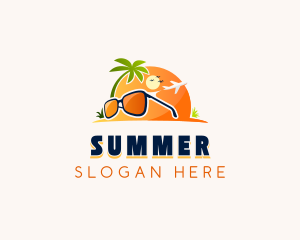 Sunglasses Beach Island logo design