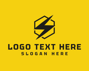 Hexagon - Thunderbolt Power Letter S logo design