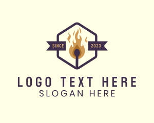 Torch - Outdoor Fire Matchstick logo design