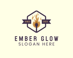 Ember - Outdoor Fire Matchstick logo design