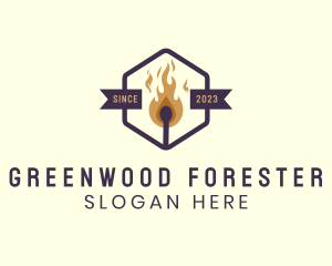 Outdoor Fire Matchstick logo design