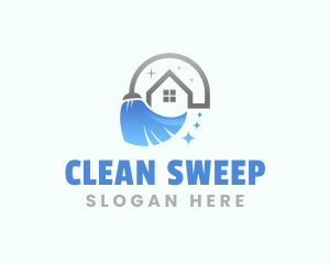 Sweep - Housekeeper Home Broom Sweep logo design