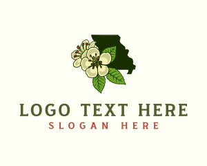 Map - Missouri State Flower logo design