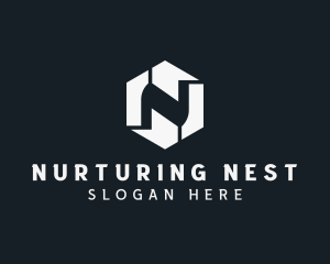 Hexagon Agency Letter N logo design