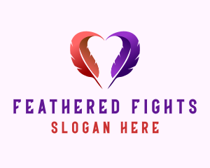 Heart Feather Blogger logo design