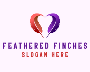 Heart Feather Blogger logo design