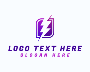 Gradient - Lightning Power Bolt logo design